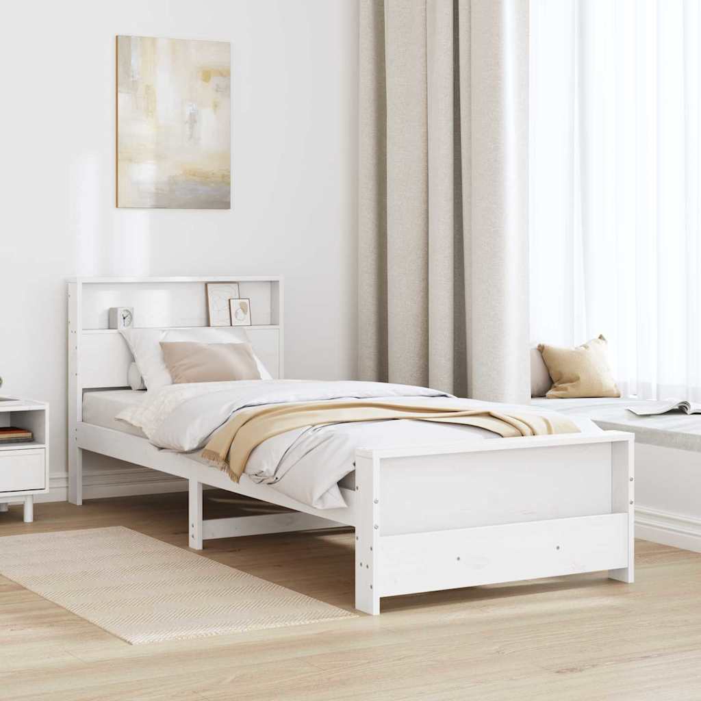 vidaXL Struttura del letto Bianco 90 x 190 cm Legno di pino massello