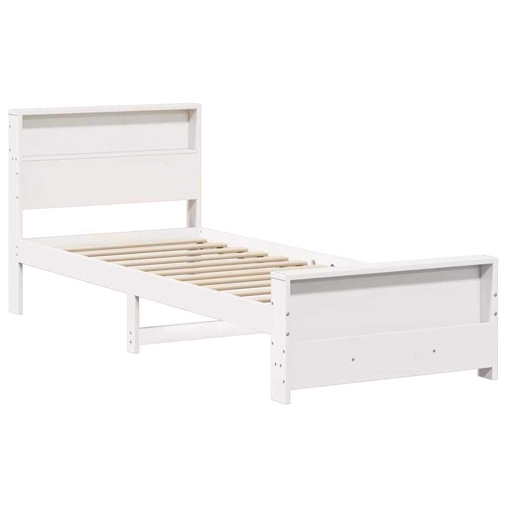 vidaXL Struttura del letto Bianco 90 x 190 cm Legno di pino massello