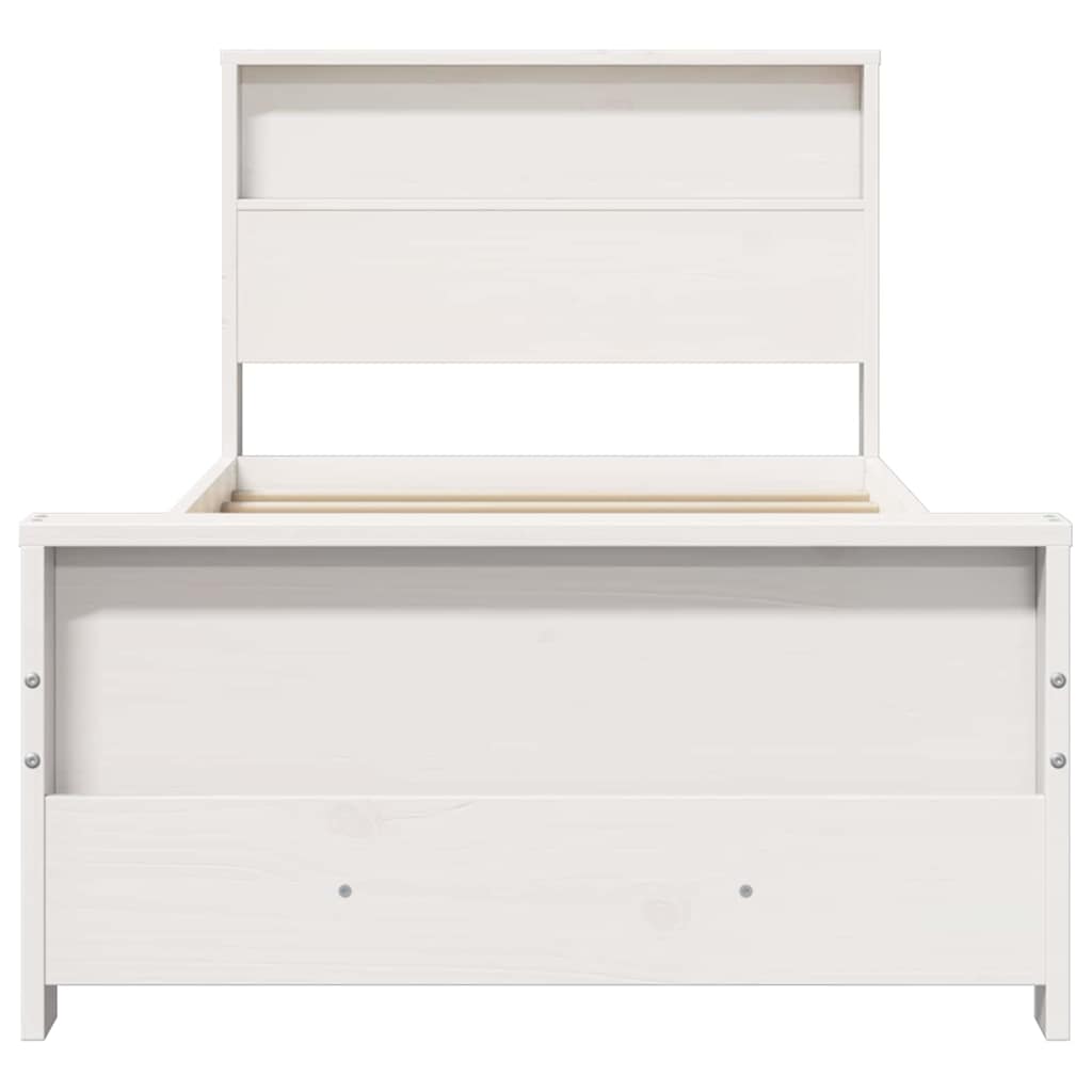 vidaXL Struttura del letto Bianco 90 x 190 cm Legno di pino massello