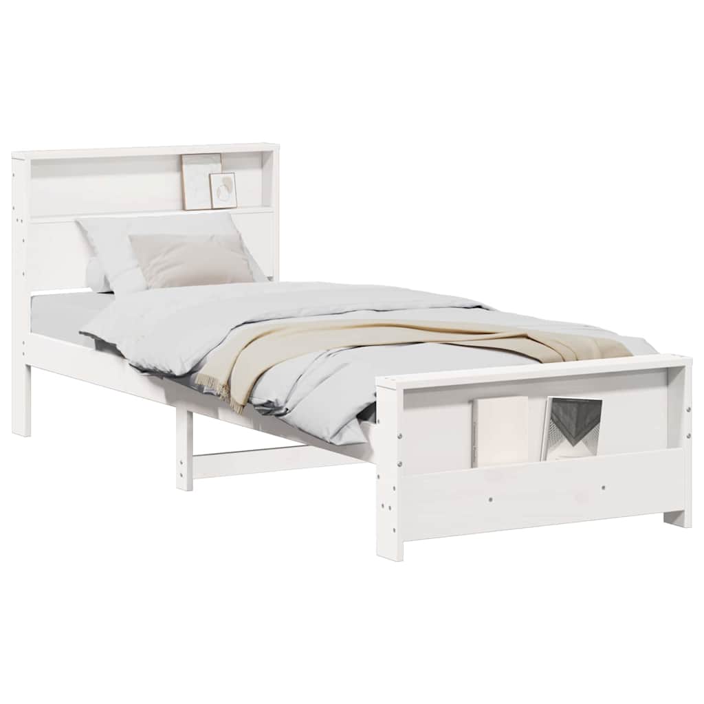 vidaXL Struttura del letto Bianco 90 x 190 cm Legno di pino massello