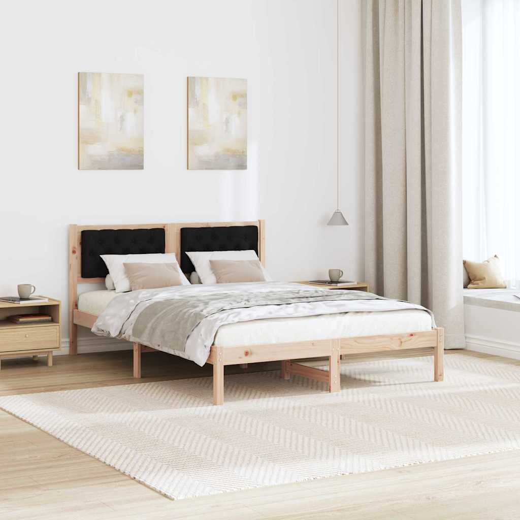 Struttura del letto con testiera Nero 140 x 190 cm Tessuto 878196