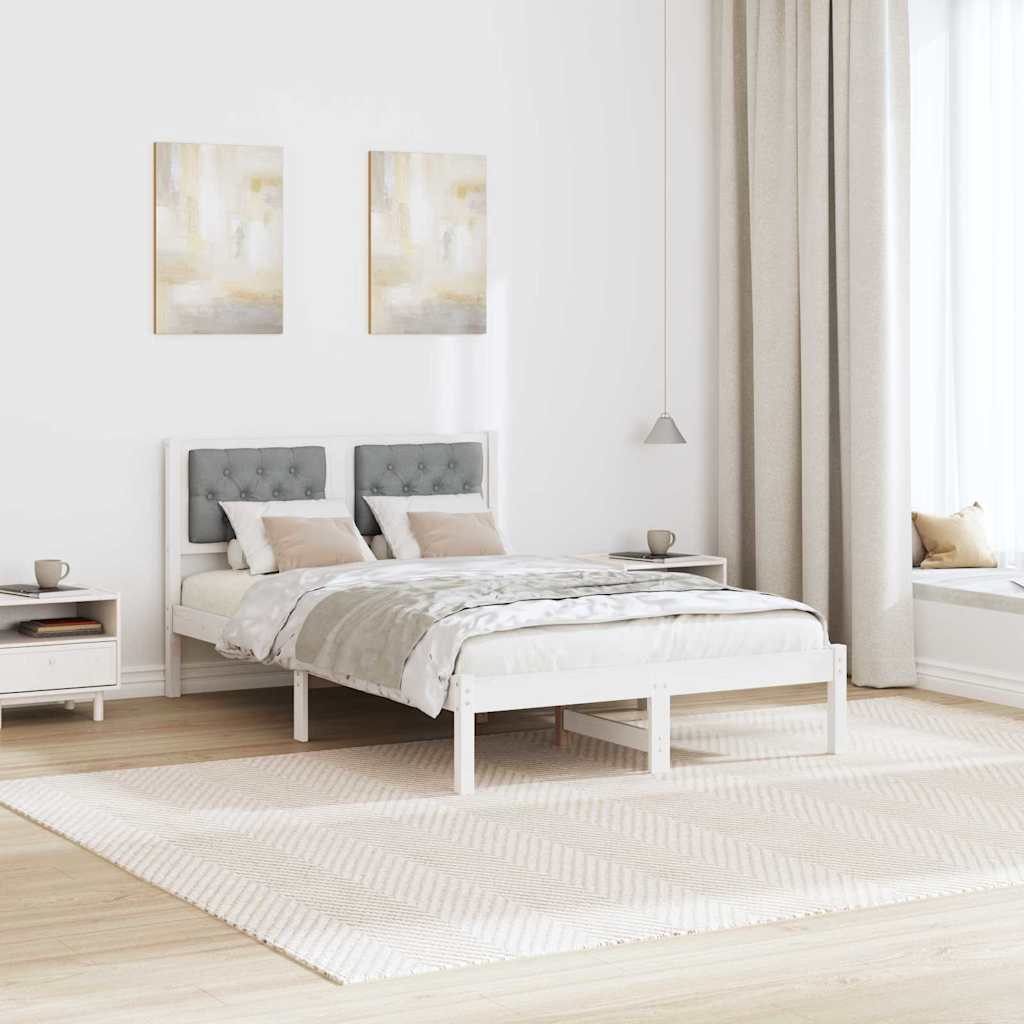 Struttura del letto Grigio chiaro 135 x 190 cm Pino massello