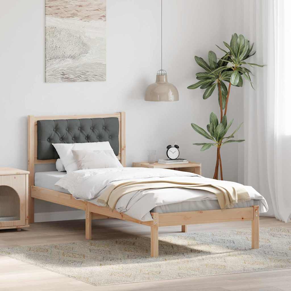 Struttura del letto Grigio scuro 75 x 190 cm Tessuto 878230