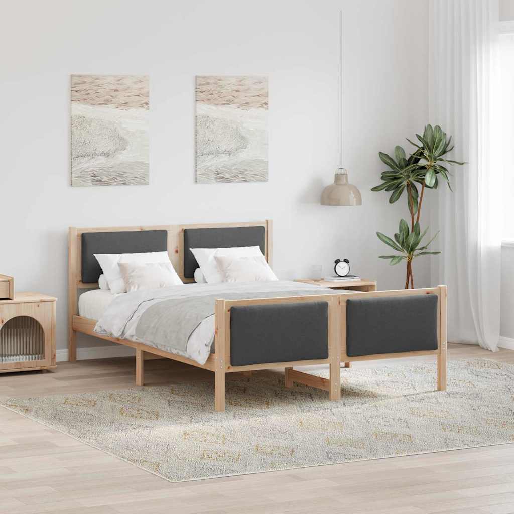 Struttura del letto Grigio scuro 135 x 190 cm Tessuto 878340