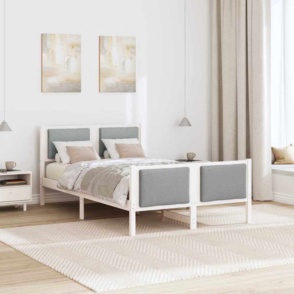 Struttura del letto Grigio chiaro 120 x 190 cm Tessuto 878348
