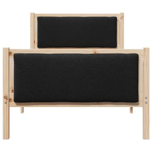 Struttura del letto con testiera-Giroletto con Testiera Nero 100 x 200 cm Tessuto