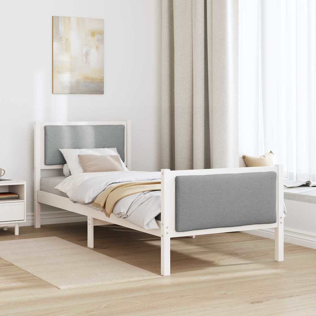 Struttura del letto Grigio chiaro 80 x 200 cm Tessuto