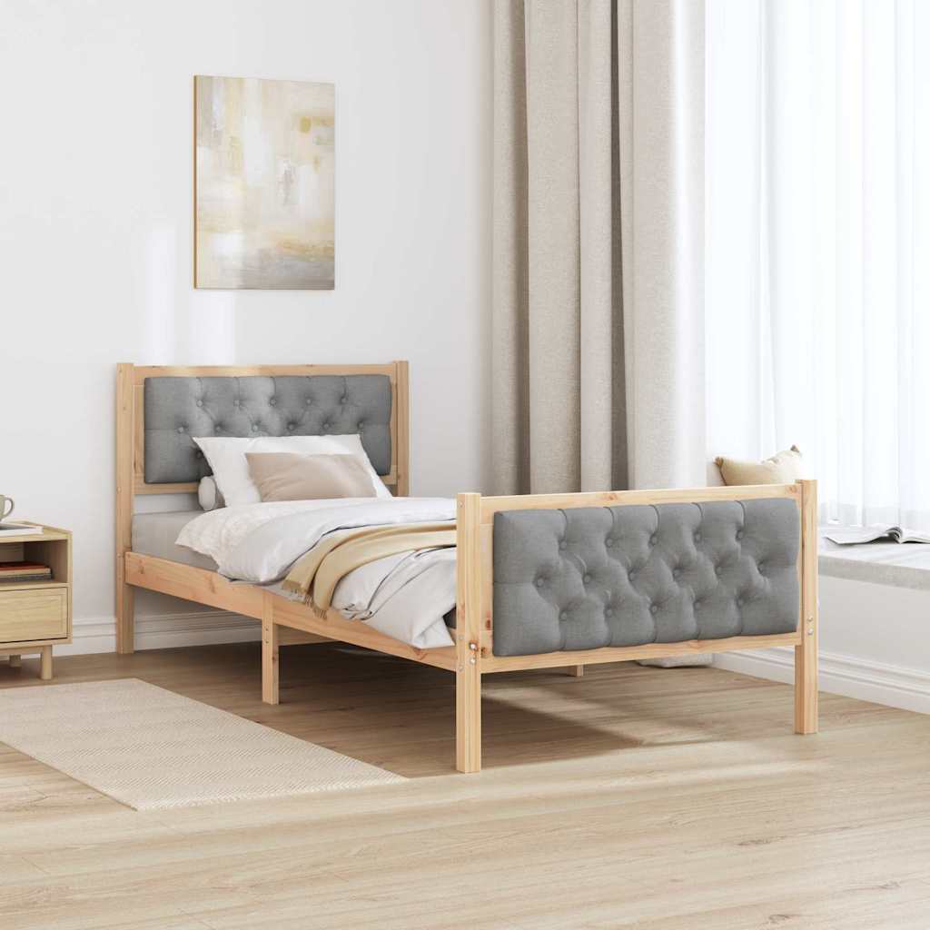 Struttura del letto Grigio chiaro 90 x 200 cm Tessuto 878424