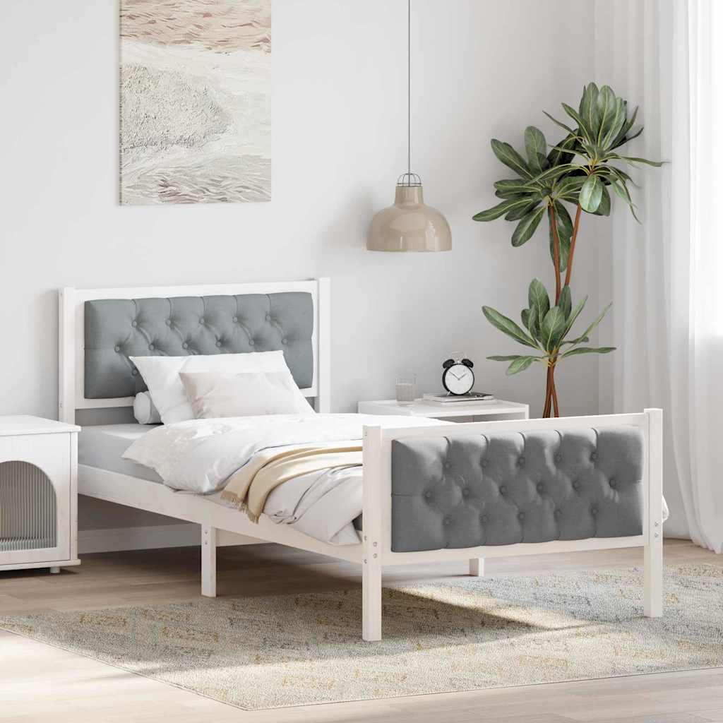 Struttura del letto Grigio chiaro 90 x 190 cm Tessuto 878438