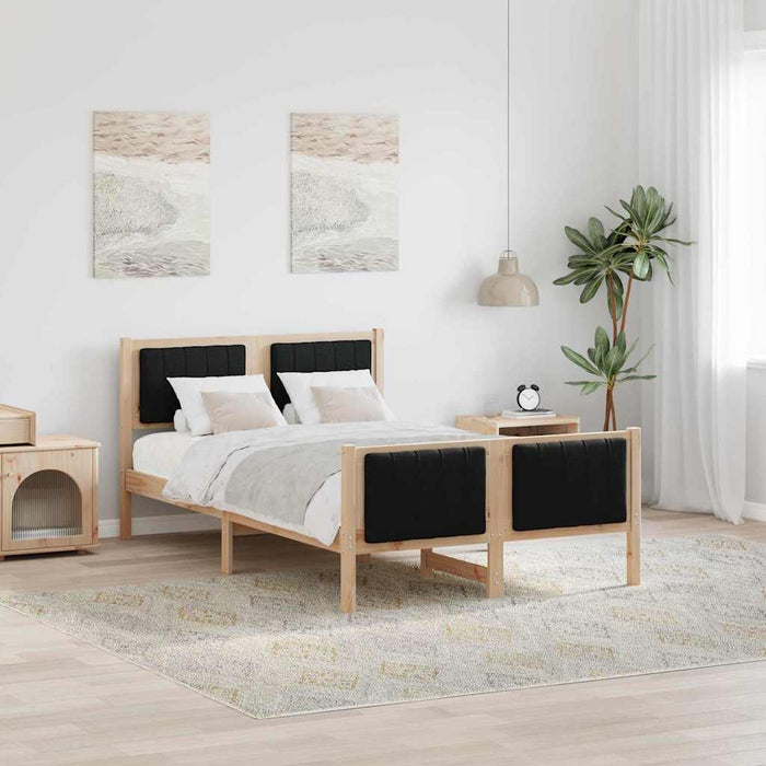 Struttura del Letto con testiera Marrone e nero 120 x 200 cm 878471
