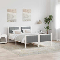 Struttura del Letto Bianco e grigio chiaro 135 x 190 cm 878483