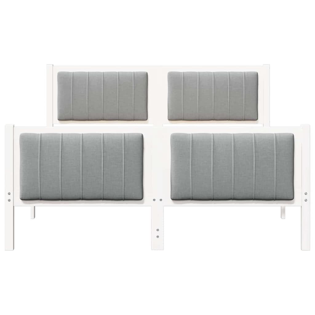Struttura del Letto Bianco e grigio chiaro 135 x 190 cm 878483