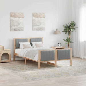 Struttura del Letto Marrone e grigio chiaro 120 x 190 cm 878484