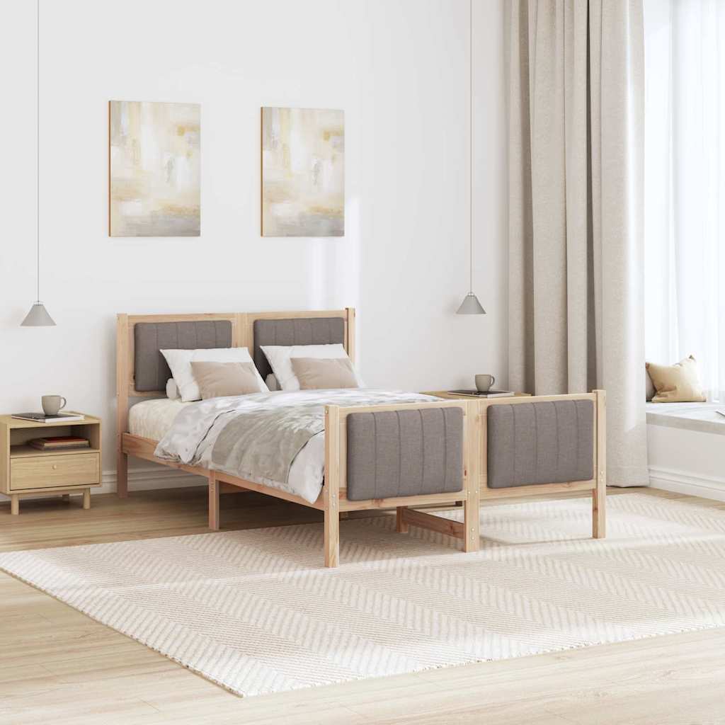 Struttura del Letto con testiera Marrone e taupe 120 x 190 cm 878487