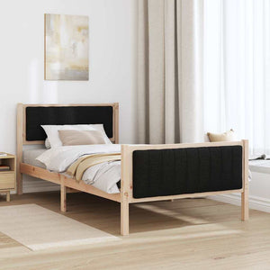 Struttura del Letto con testiera Marrone e nero 100 x 200 cm 878491