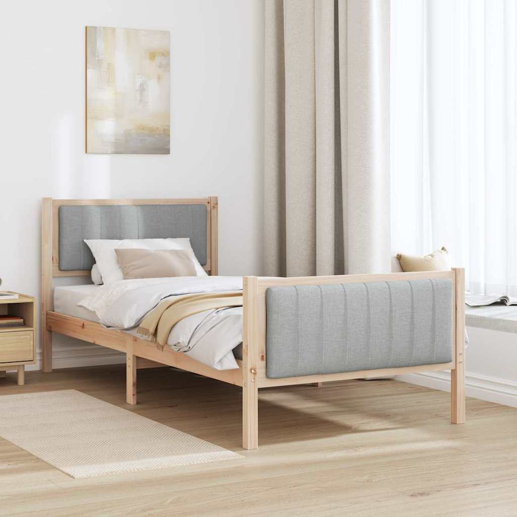 Struttura del Letto Marrone e grigio chiaro 90 x 200 cm 878494