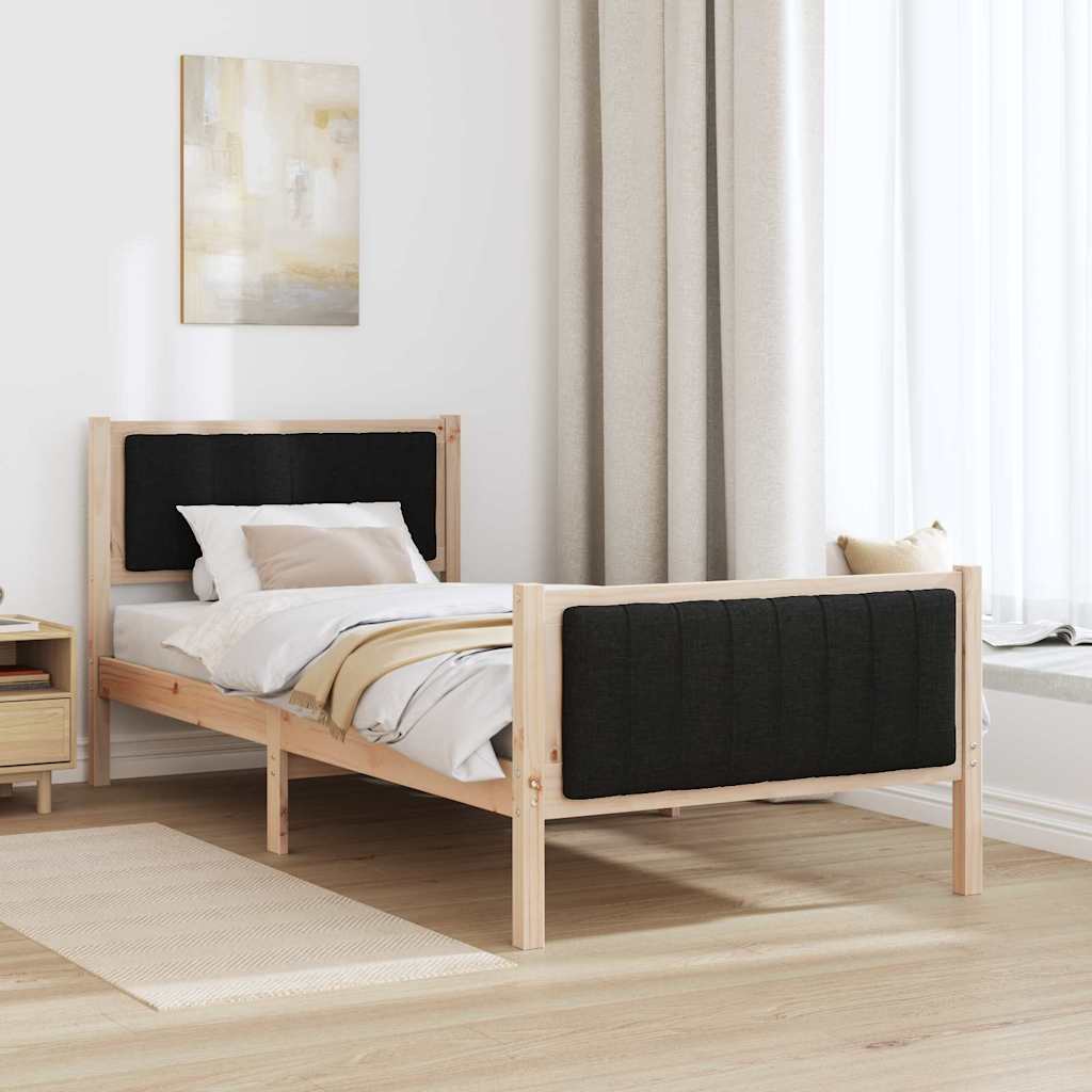 Struttura del Letto con testiera Marrone e nero 90 x 200 cm 878496