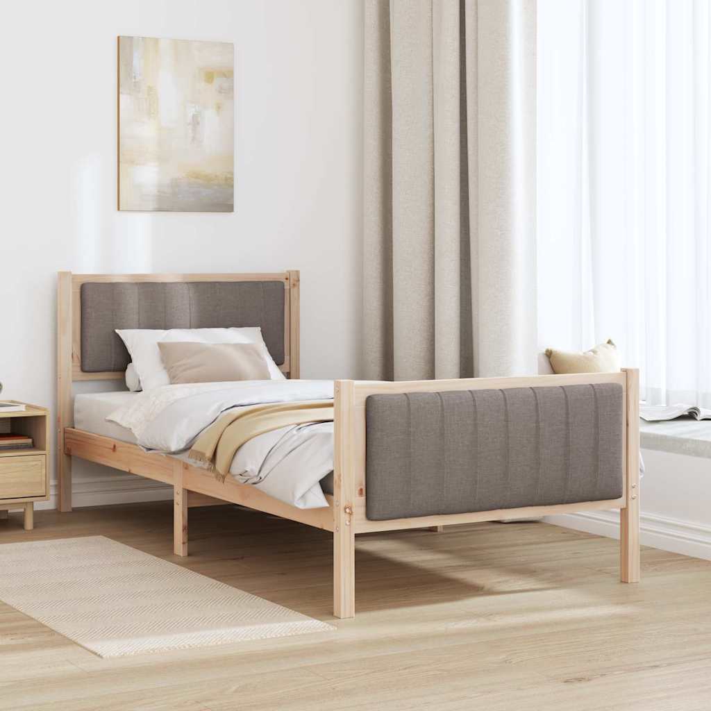 Struttura del Letto con testiera Marrone e taupe 90 x 190 cm 878507