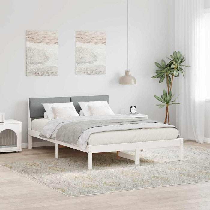 Struttura del Letto Bianco e grigio chiaro 140 x 200 cm 878538
