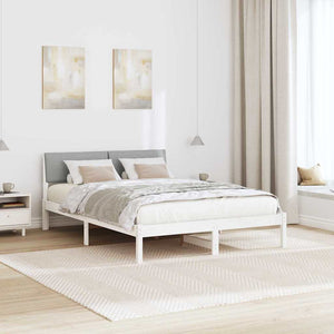 Struttura del Letto Bianco e grigio chiaro 140 x 200 cm 878538