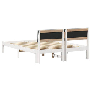Struttura del Letto Bianco e grigio chiaro 140 x 190 cm 878548