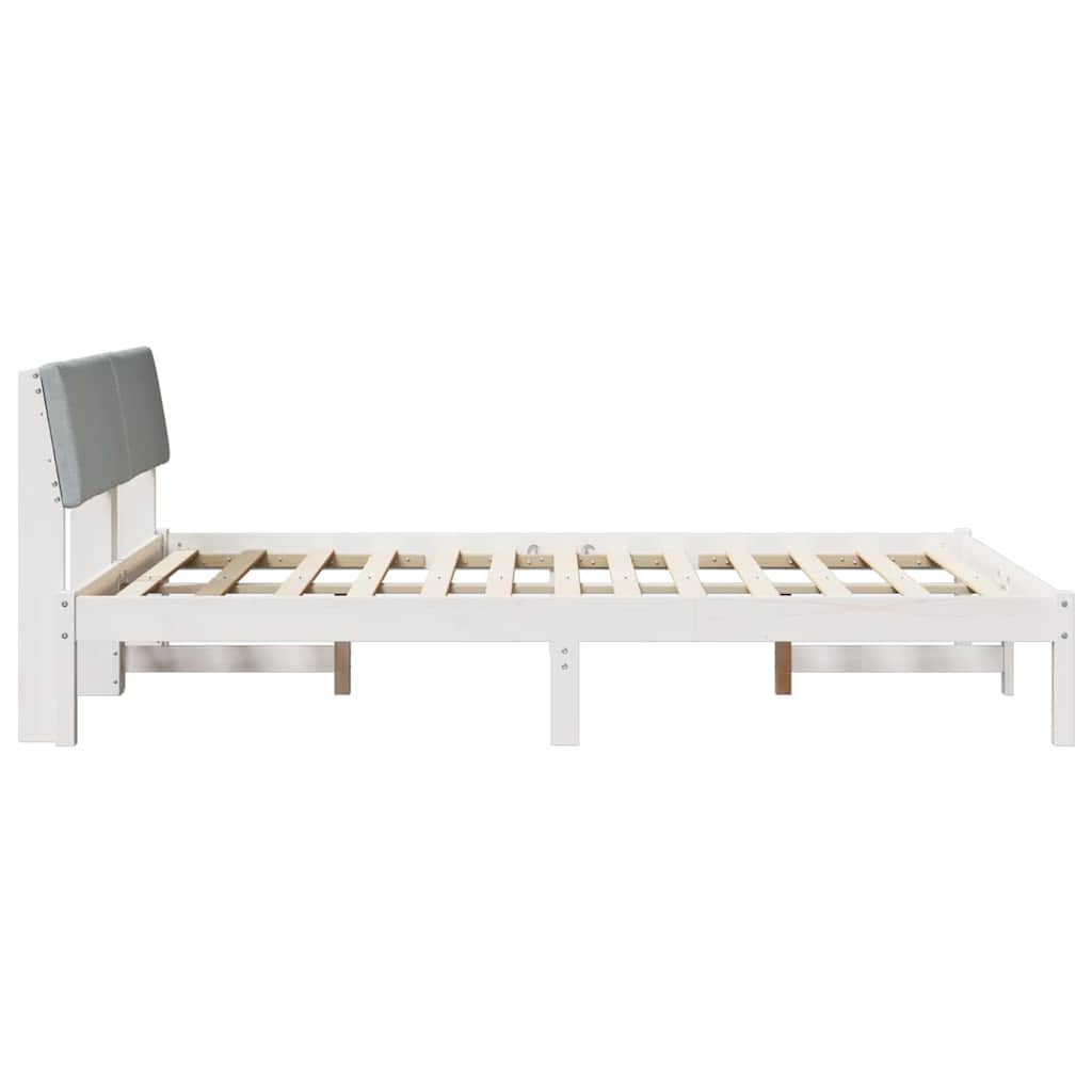 Struttura del Letto Bianco e grigio chiaro 140 x 190 cm 878548