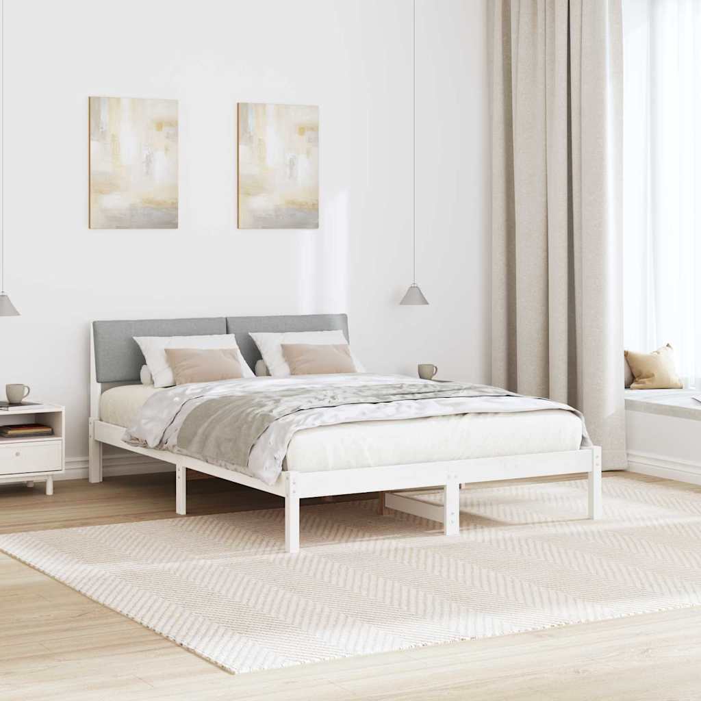 Struttura del Letto Bianco e grigio chiaro 135 x 190 cm 878553