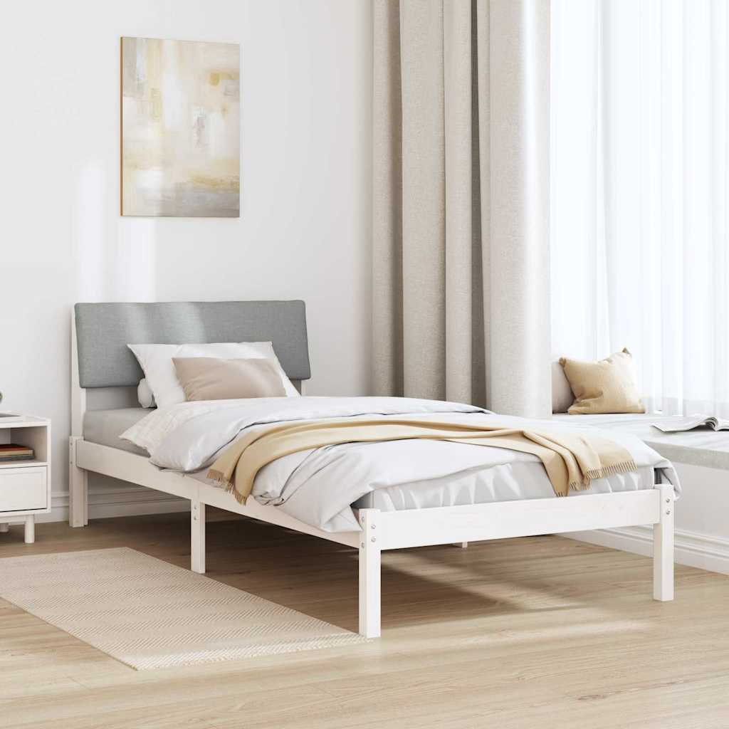 Struttura del Letto Bianco e grigio chiaro 100 x 200 cm 878563