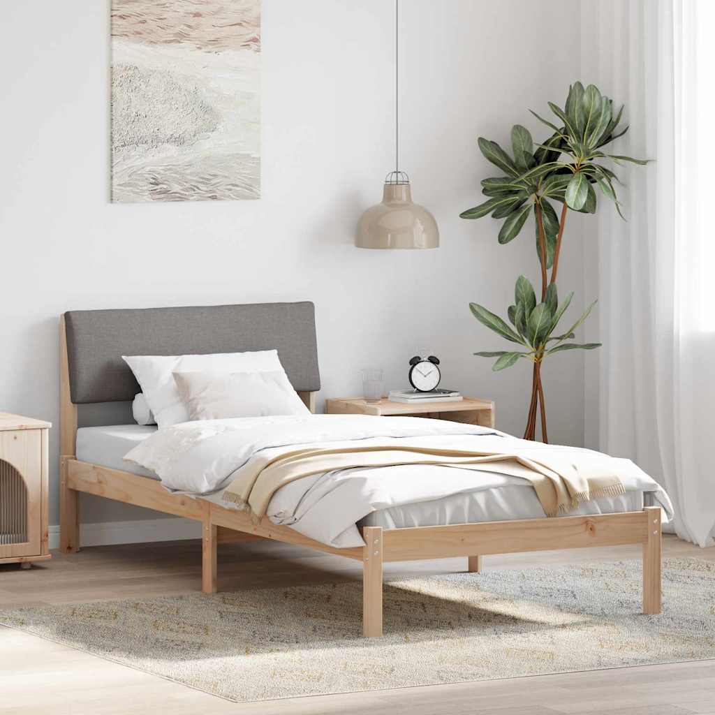 Struttura del Letto con testiera Marrone e taupe 90 x 190 cm 878577