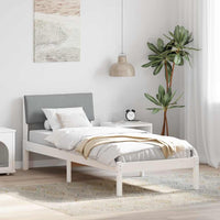 Struttura del Letto Bianco e grigio chiaro 75 x 190 cm 878583