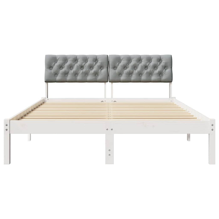 Struttura del Letto Bianco e grigio chiaro 150 x 200 cm 878603