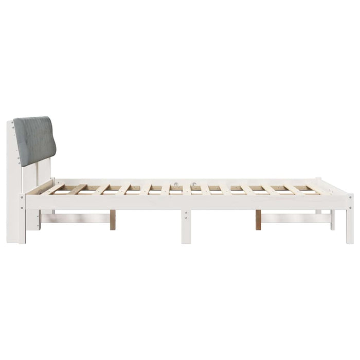 Struttura del Letto Bianco e grigio chiaro 150 x 200 cm 878603