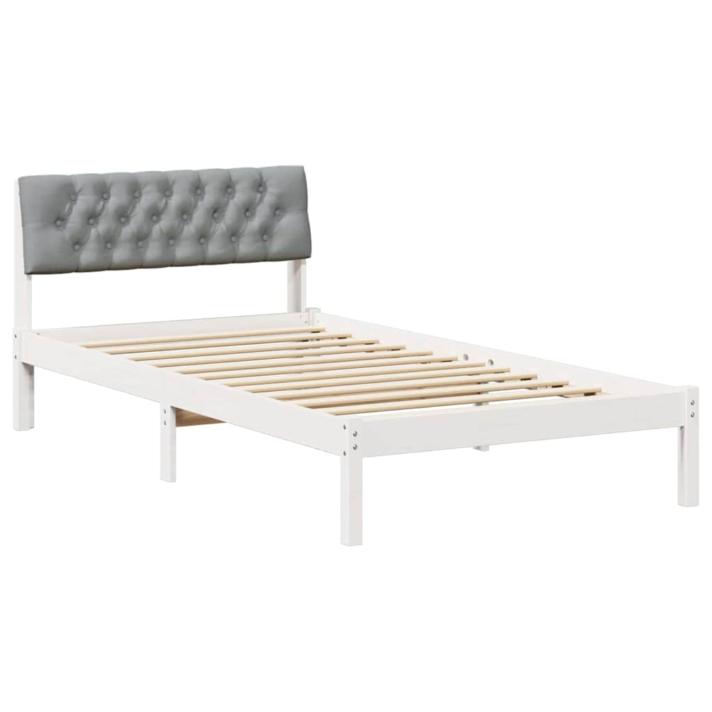 Struttura del Letto Bianco e grigio chiaro 100 x 200 cm 878633