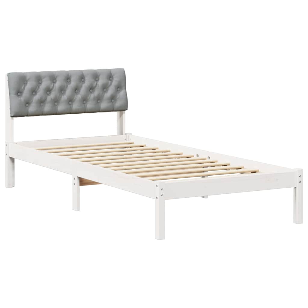 Struttura del Letto Bianco e grigio chiaro 90 x 200 cm 878638