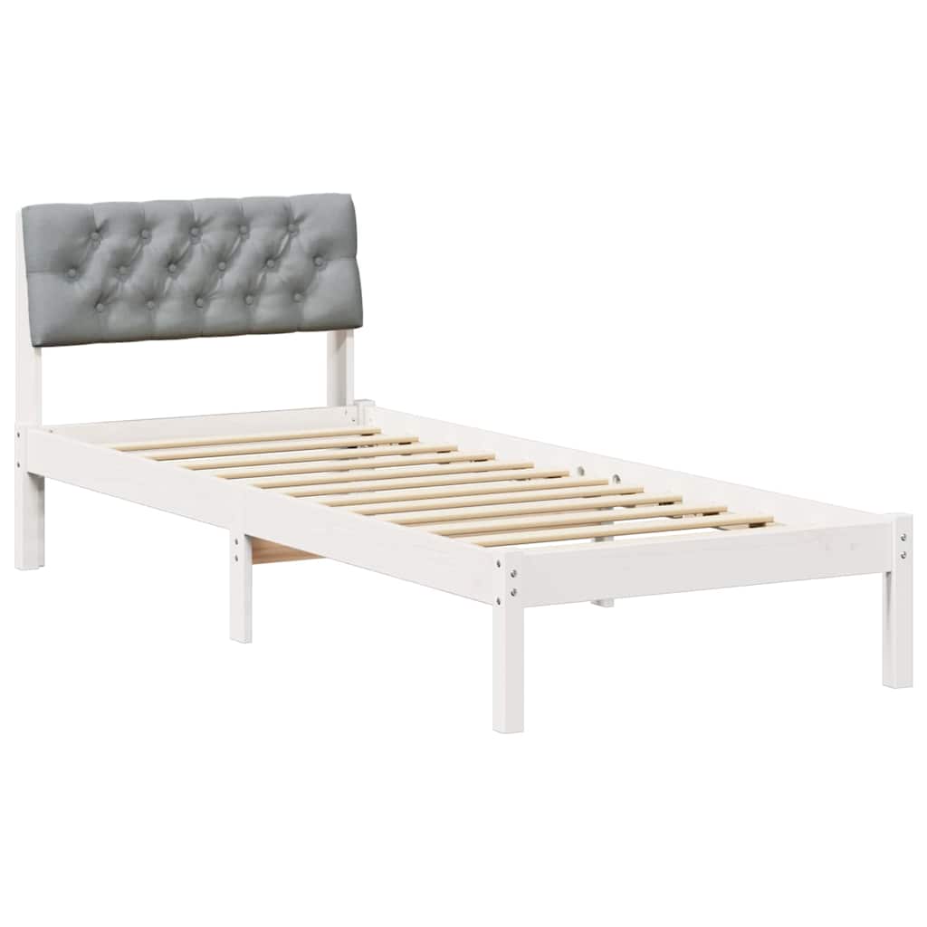 Struttura del Letto Bianco e grigio chiaro 80 x 200 cm 878643