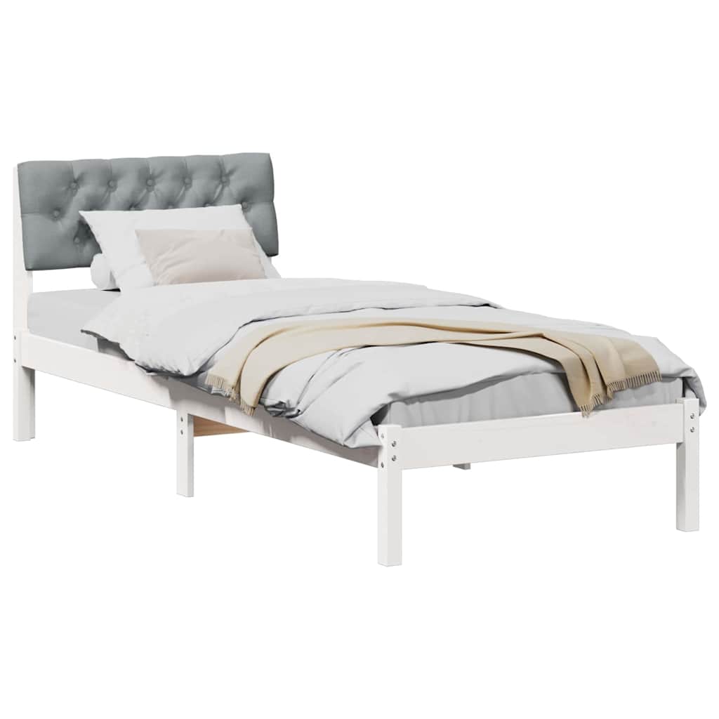 Struttura del Letto Bianco e grigio chiaro 80 x 200 cm 878643