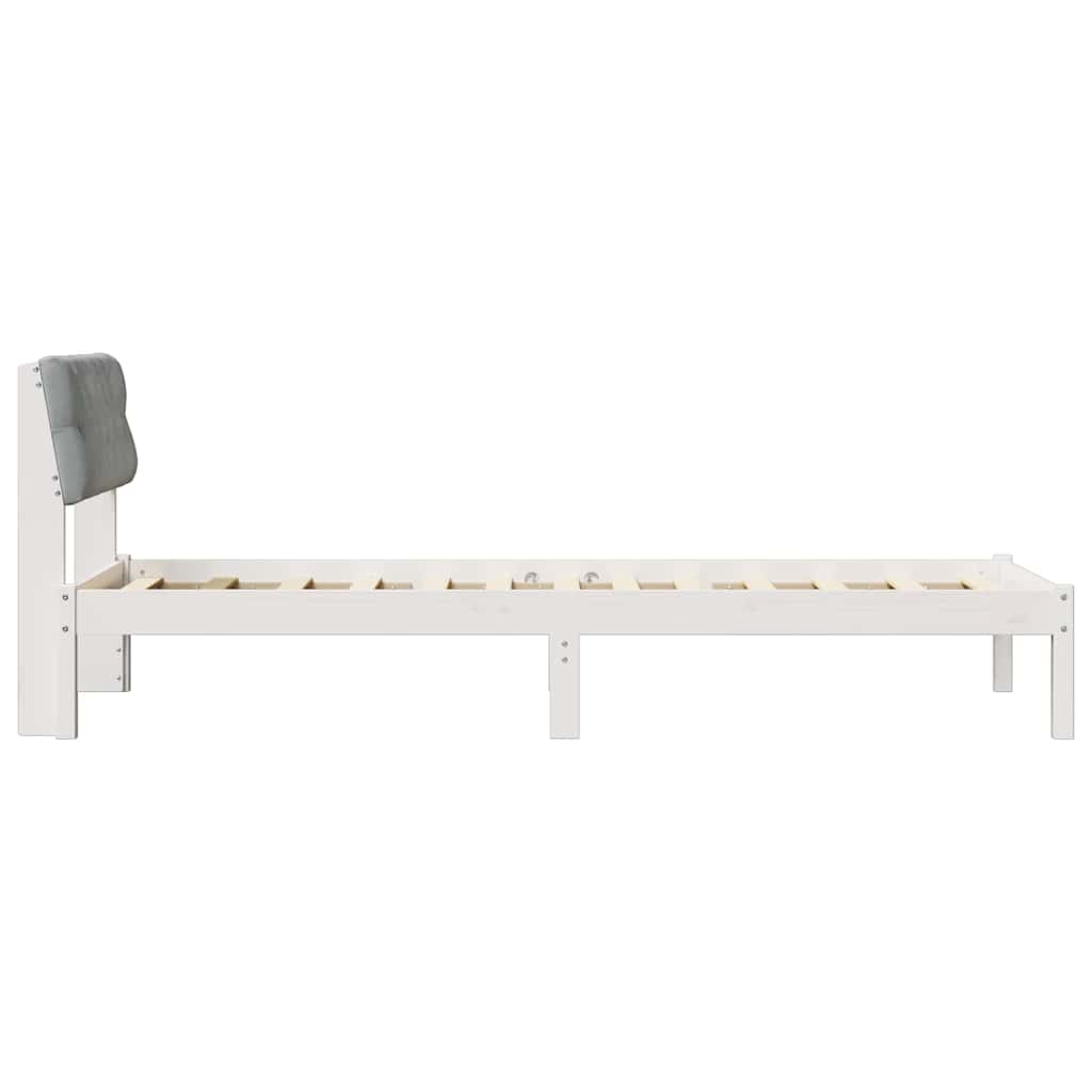 Struttura del Letto Bianco e grigio chiaro 75 x 190 cm 878653