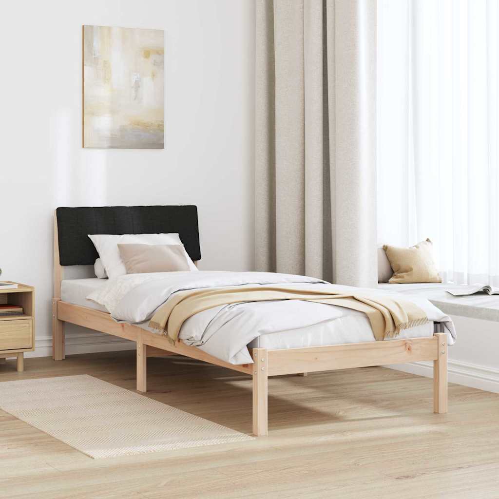 Struttura del Letto con testiera Marrone e nero 75 x 190 cm 878721