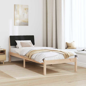 Struttura del Letto con testiera Marrone e nero 75 x 190 cm 878721