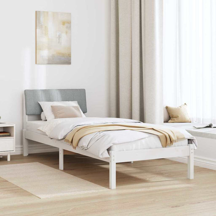 Struttura del Letto Bianco e grigio chiaro 75 x 190 cm 878723