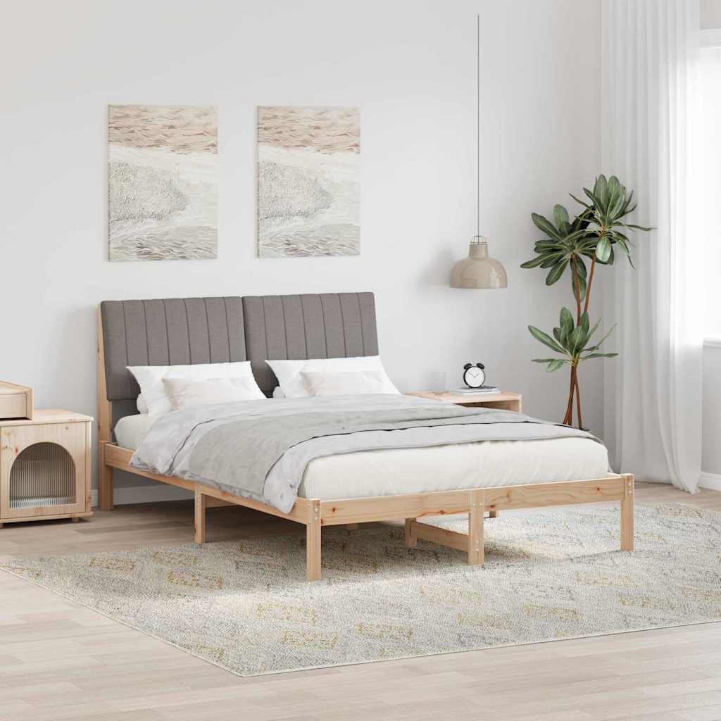 Struttura del letto con testiera Marrone 135 x 190 cm Tessuto 878902