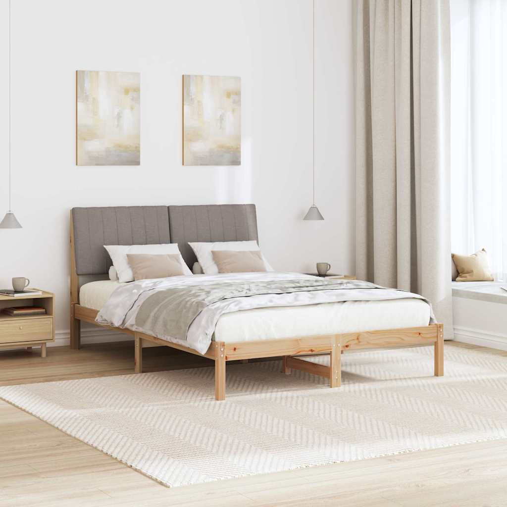Struttura del letto con testiera Marrone 135 x 190 cm Tessuto 878902
