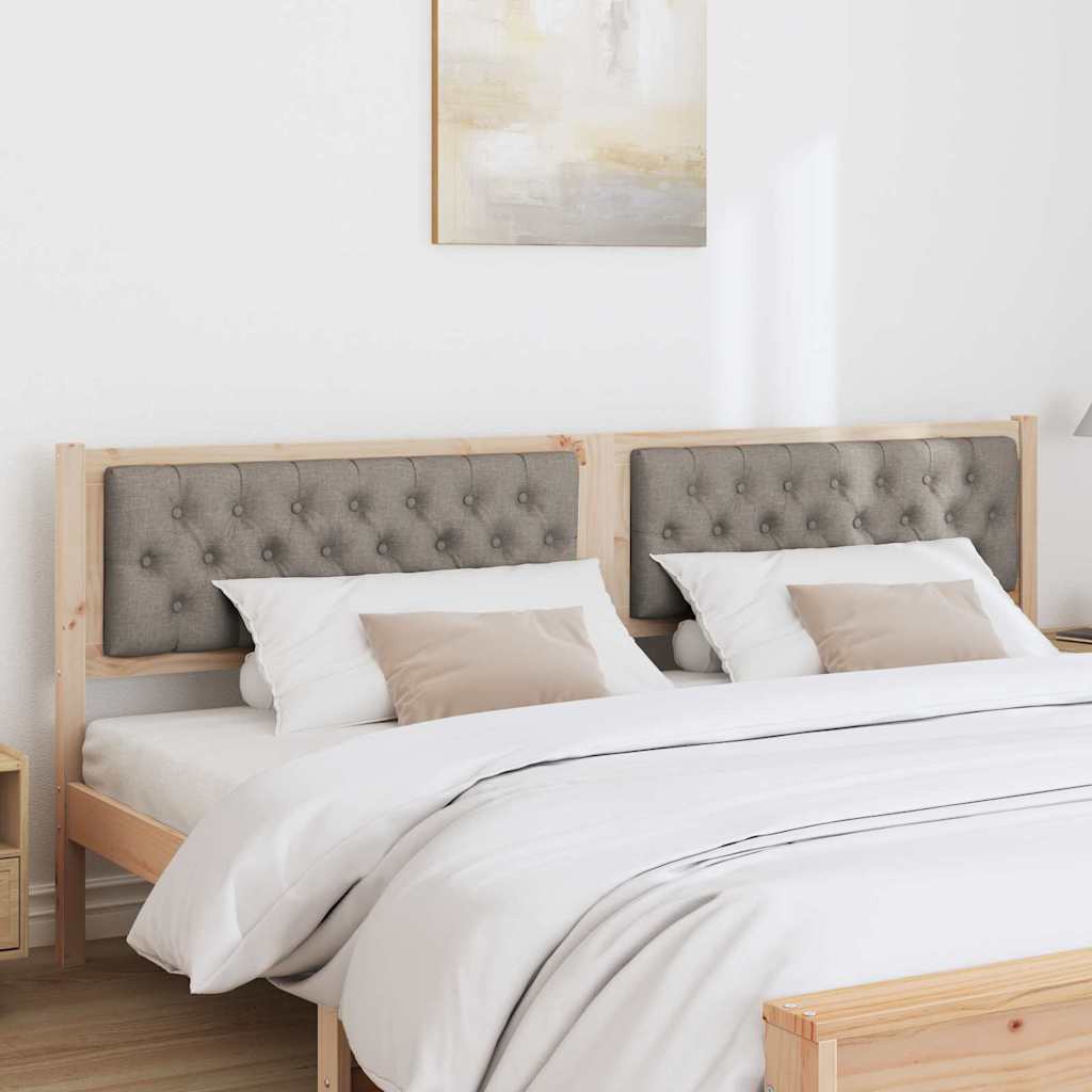 Testiera Altro-Testiera con Cuscini Marrone e taupe 200 cm Legno di pino massello