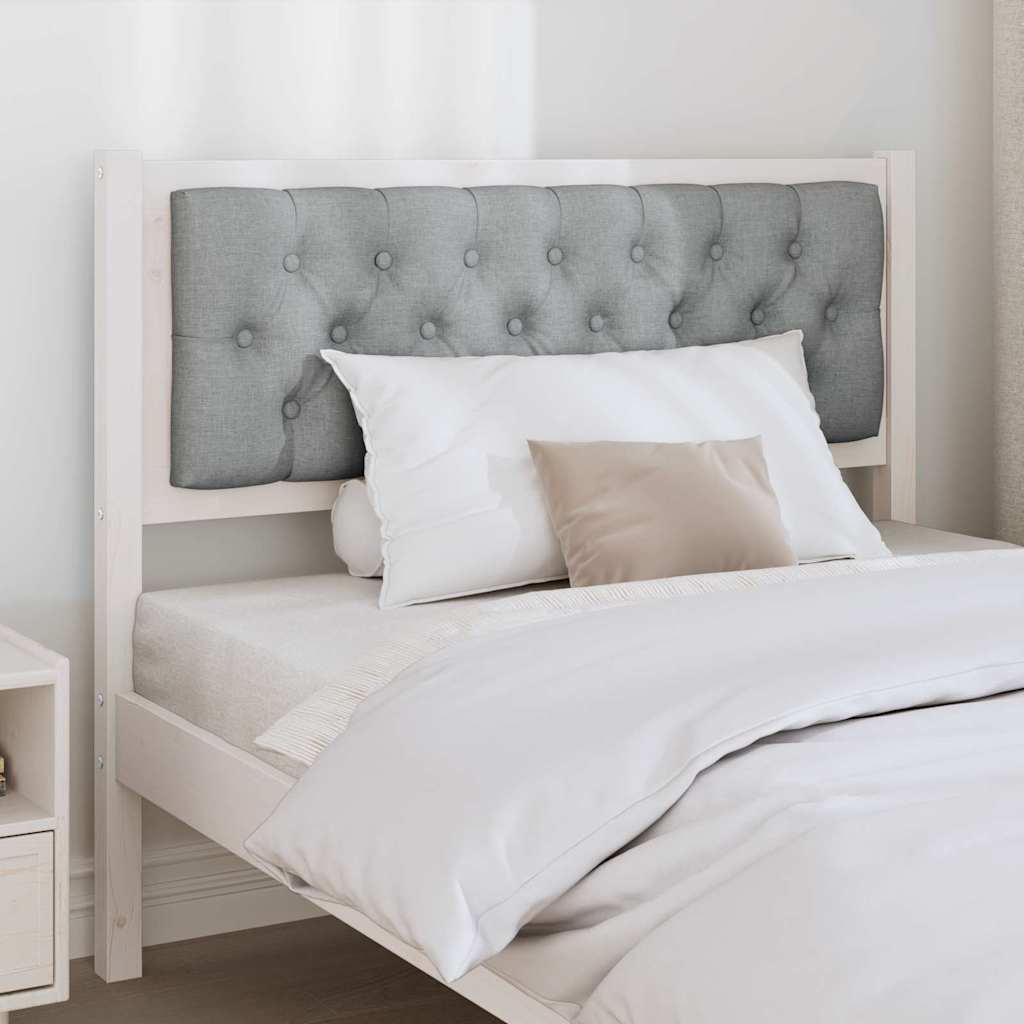 Testiera Bianco e grigio chiaro 100 cm Legno di pino massello 879028