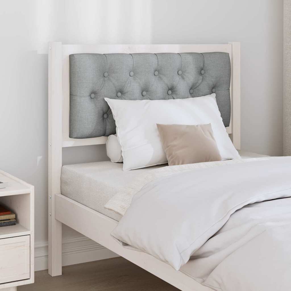 Testiera Bianco e grigio chiaro 80 cm Legno di pino massello 879038