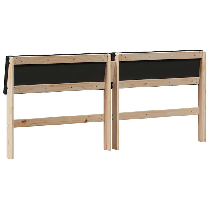 Testiera imbottita Nero 200 cm Pino massello 879101