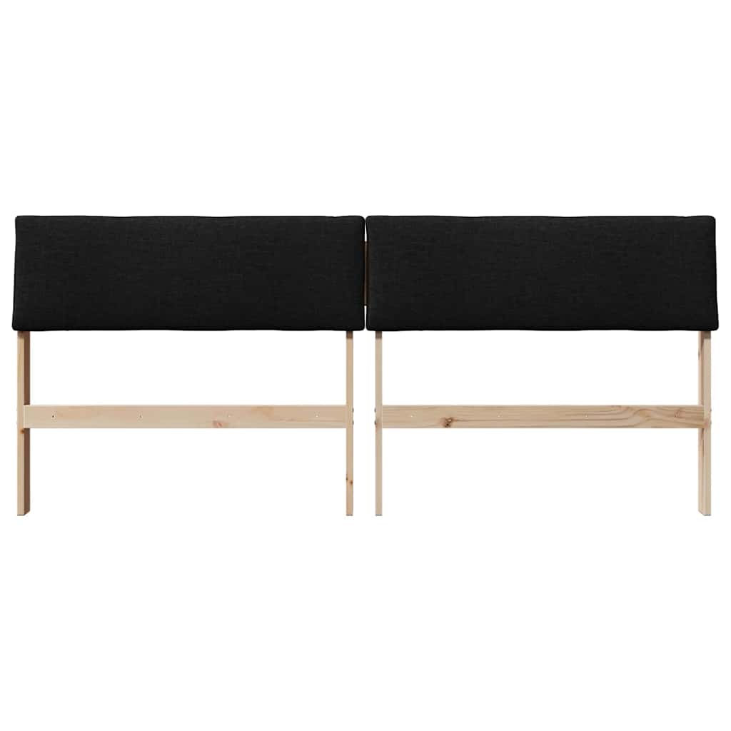 Testiera imbottita Nero 200 cm Pino massello 879101