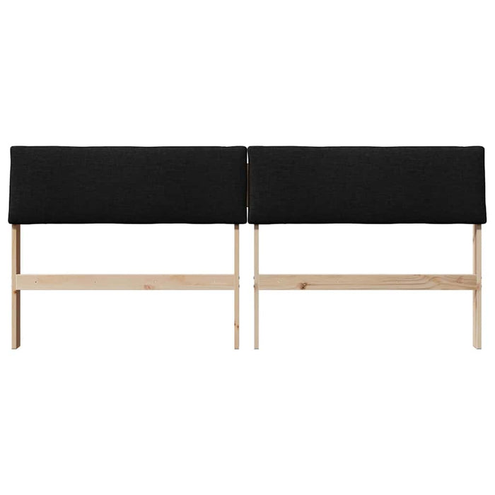 Testiera imbottita Nero 200 cm Pino massello 879101