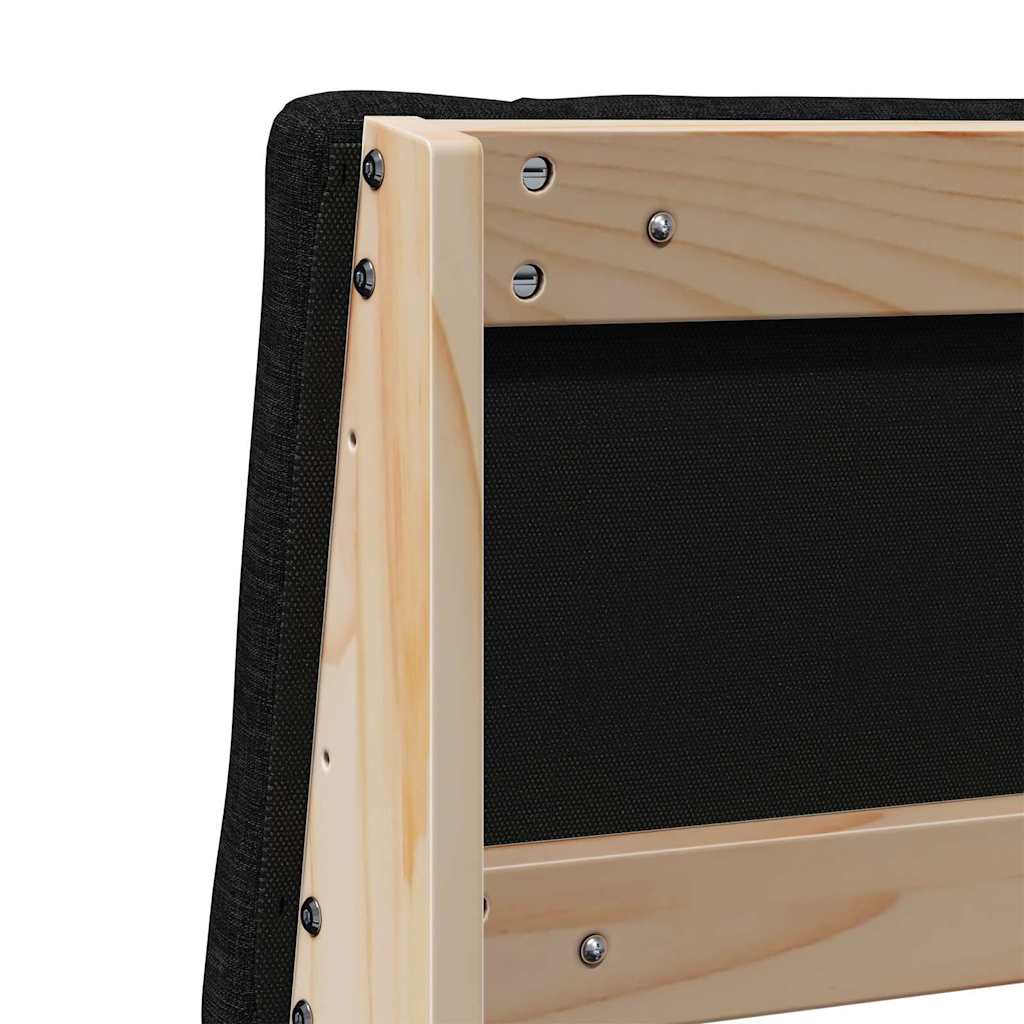 Testiera imbottita Nero 160 cm Pino massello 879111