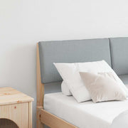 Testiera imbottita Grigio chiaro 120 cm Pino massello 879129